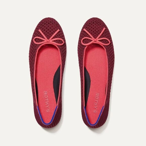 Rothy's Shoes - New Rothy's Women The Ballet Flat Bow in Berry Mesh Size 9